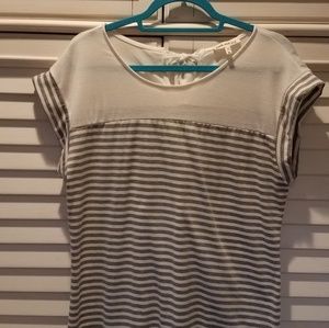 Gray & White Striped Tee